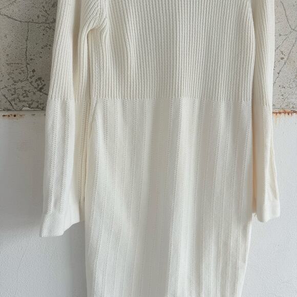 Coatigan Long Cardigan Jacket Cream Knit Minimalist Textured Scandi Womens S - Picture 6 of 9